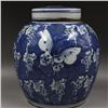 Image 1 : A BLUE & WHITE BUTTERFLY JAR QING DYNASTY.