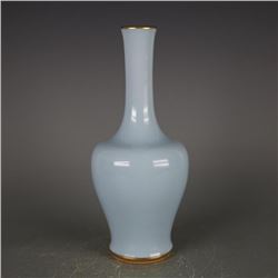 A SKY BLUE GLAZED BOTTLE VASE KANGXI MARK 17TH/C.