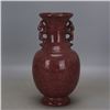 Image 1 : A RED GLAZED DOUBLE EAR VASE MING DYNASTY.