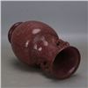 Image 3 : A RED GLAZED DOUBLE EAR VASE MING DYNASTY.