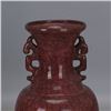 Image 4 : A RED GLAZED DOUBLE EAR VASE MING DYNASTY.