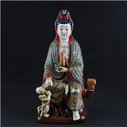 A PORCELAIN ENAMEL BUDDHA FIGURE QING DYNASTY.