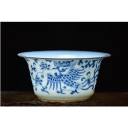 A BLUE & WHITE PHOENIX BOWL CHENGHUA MARK 14TH/C.