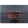 Image 3 : A RHINOCEROS HORN CARVED BOWL QING DYNASTY.