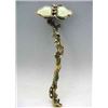 Image 1 : A GILT BRONZE & WHITE JADE RUYI SCEPTER QING DYNASTY.