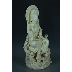 A WHITE PORCELAIN BUDDHA FIGURE MING DYNASTY.