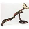 Image 1 : A BRONZE INLAID & WHITE JADE RUYI STATUE QING DYNASTY.