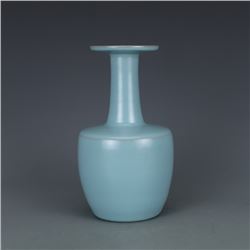 A SKY BLUE GLAZED VASE MING DYNASTY.