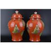 Image 2 : A PAIR ORANGE GROUND FAMILLE VERTE JAR KANGXI MARK 16TH/C.