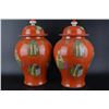Image 3 : A PAIR ORANGE GROUND FAMILLE VERTE JAR KANGXI MARK 16TH/C.
