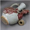 Image 5 : A RED & WHITE CHICKEN HEAD TEAPOT MING DYNASTY.