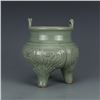 Image 1 : A GREEN GLAZED DOUBLE HANDLE CENSER MING DYNASTY.
