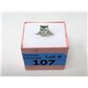 Image 2 : Green Amethyst & Diamond Solitaire Ring