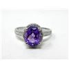Image 1 : 1.75 CT Amethyst & Diamond Sterling Silver Ring