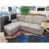 Image 1 : Grey Fabric Sofa with Chaise End - Store Return