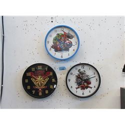 2 New Marvel and 1 Captain Marvel 10" Wall Clock