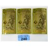 Image 1 : 3 x Utah 24 Karat Goldback Currency