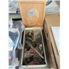 Image 1 : Wood Plaque and Box of Silver Plate & More