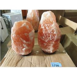 2 New Himalayan Salt Lamps  - With Bulbs & Cords