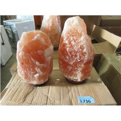 2 New Himalayan Salt Lamps  - With Bulbs & Cords