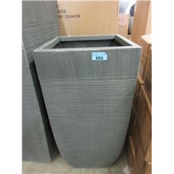 32" Tall Grey Ceramic Patio Planter
