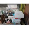 Image 1 : Box of Electronic Accessories & New Sandals