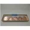 Image 1 : Five 1 Oz. .999 Copper Christmas Design Rounds