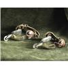 Image 1 : EQUESTRIAN TACK: Crocket and Renalde small silvertone spurs with round 10-notch rowels and tooled le