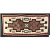 Image 1 : NAVAJO WEAVING: Wool weaving having brown and red border with brown, red and marled brown double cru
