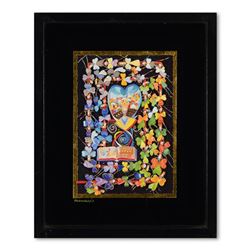 Raphael Abecassis, "Psalms of David" Framed Original 6-Layer Decoupage, Hand Sig