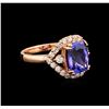 Image 1 : 14KT Rose Gold 2.95 ctw Tanzanite and Diamond Ring