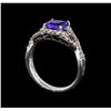 Image 4 : 14KT White Gold 1.22 ctw Tanzanite and Diamond Ring