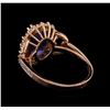 Image 3 : 3.93 ctw Tanzanite and Diamond Ring - 14KT Rose Gold