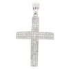 Image 1 : 14K White Gold 3.25CTW 108 Invisible Set Princess Diamond Arched Unisex Cross