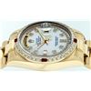 Image 2 : Rolex Mens 18K Yellow Gold MOP String Diamond & Ruby Quickset President Wristwat