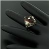 Image 7 : Antique Art Deco 14kt White Gold 3.06 ctw Citrine and Diamond Filigree Ring