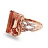 Image 2 : 8.94 ctw Morganite and 0.35 ctw Diamond 14K Rose Gold Ring