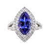 Image 2 : 4.17 ctw Tanzanite and Diamond Ring - 14KT White Gold