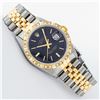 Image 3 : Rolex Mens 2 Tone Black Index Pyramid Diamond Bezel Datejust Wristwatch