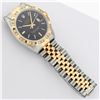 Image 7 : Rolex Mens 2 Tone Black Index Pyramid Diamond Bezel Datejust Wristwatch