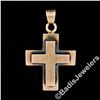 Image 2 : Victorian 8kt Rose Gold Reversible Brushed Finish Cross Pendant