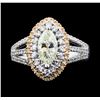 Image 2 : 1.45 ctw Diamond Ring - 18KT Rose And White Gold