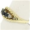 Image 2 : 14kt Yellow Gold 1.46 ctw Oval Sapphire and Diamond Twisted Wire Band Ring