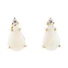 Image 1 : 1.24 ctw Pear Cut Opal and Diamond Earrings - 14KT Yellow Gold