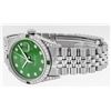 Image 4 : Rolex Mens Stainless Steel Diamond Lugs Green Diamond & Emerald Datejust