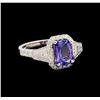 Image 1 : 14KT White Gold 1.94 ctw Tanzanite and Diamond Ring