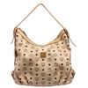 Image 2 : MCM Cream Coated Canvas Visetos Hobo Shoulder Bag