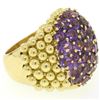 Image 1 : 18K Yellow Gold 7.50 ctw Round Amethyst Domed Popcorn Cluster Ring