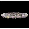 Image 2 : 14KT White Gold 6.67 ctw Multicolor Sapphire and Diamond Bracelet