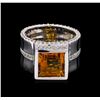 Image 2 : Crayola 3.50 ctw Citrine and White Sapphire Ring - .925 Silver